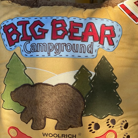 Woolrich Throw Pillows Big Bear Camping Adventures 18” x 18” - New - Picture 2 of 3